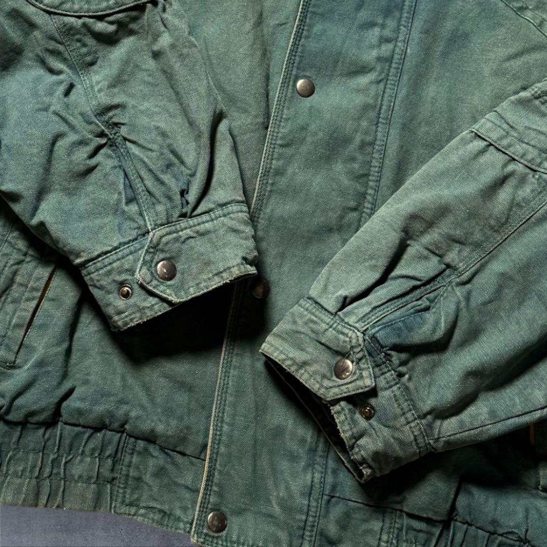 2305古着90年代WOODSMANダックジャケット短丈レザー鬼フェード雰囲気系