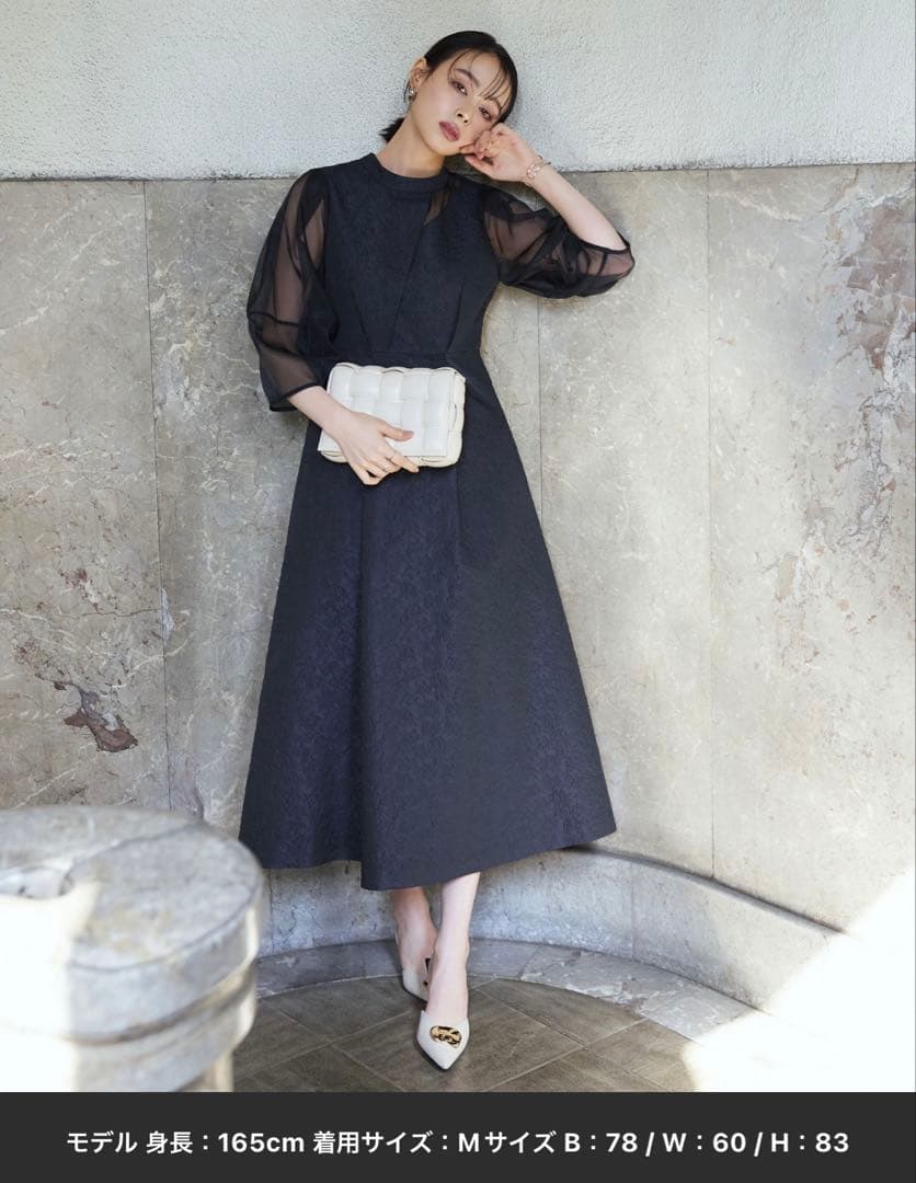 【RUIRUE BOUTIQUE】 ネイビー パーティードレス Lサイズ