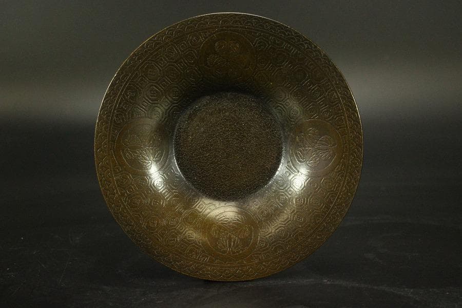 煎茶 銅 茶托 五客 共箱(ZE545)