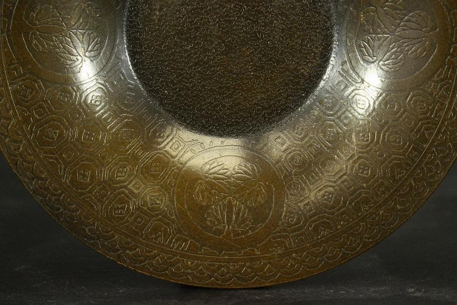 煎茶 銅 茶托 五客 共箱(ZE545)