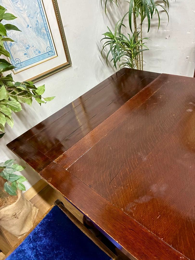 枯鐵☆管402☆イギリス製☆アンティーク☆ドローリーフ☆ダイニングテーブル