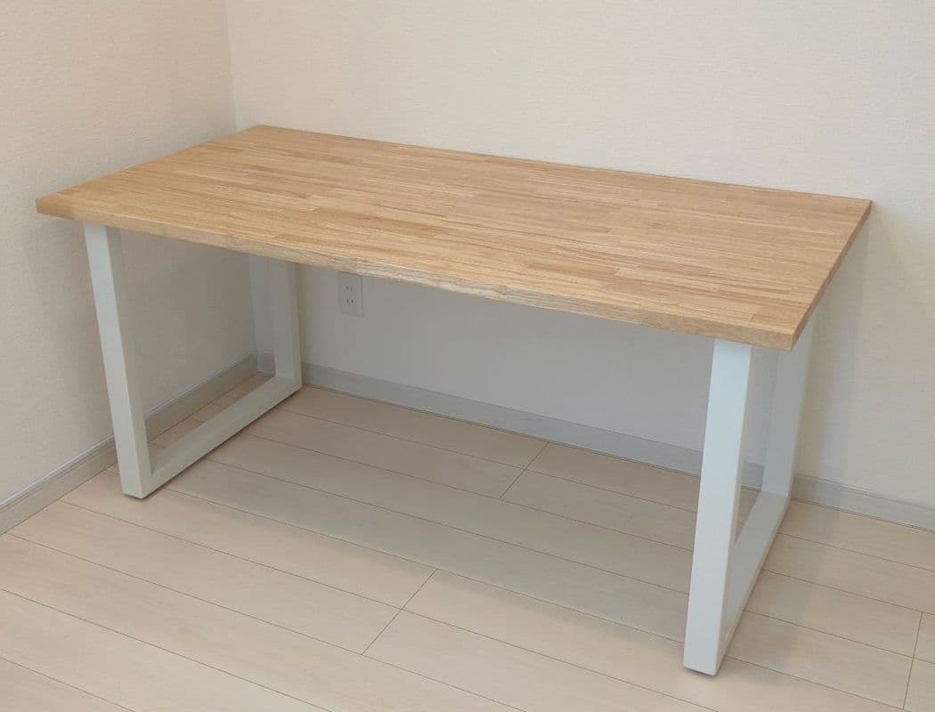 KANADEMONO デスク ラバーウッド White脚