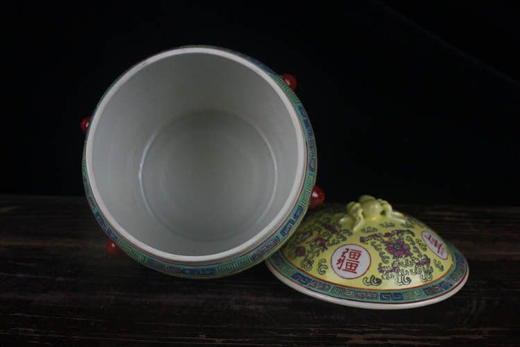 景徳鎮 陶磁器 手描き万寿無疆飯鼓茶壺 装飾品 現代工芸品 美術品 置物