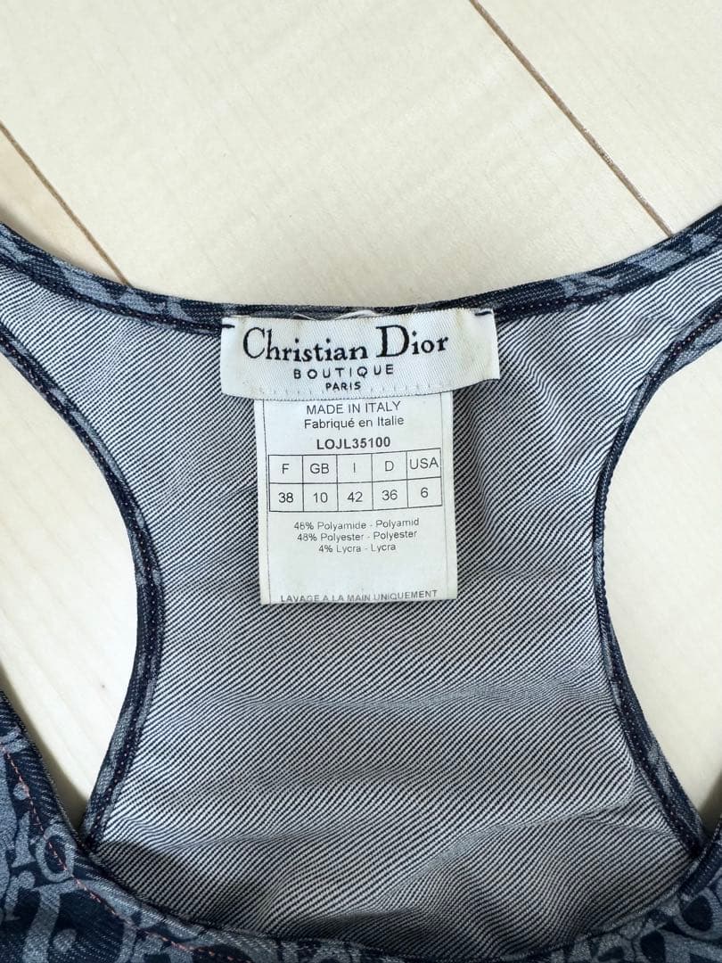 DIOR ディオール　ジョンガリアーノ期　トロッター柄　タンクトップ　サイズ38