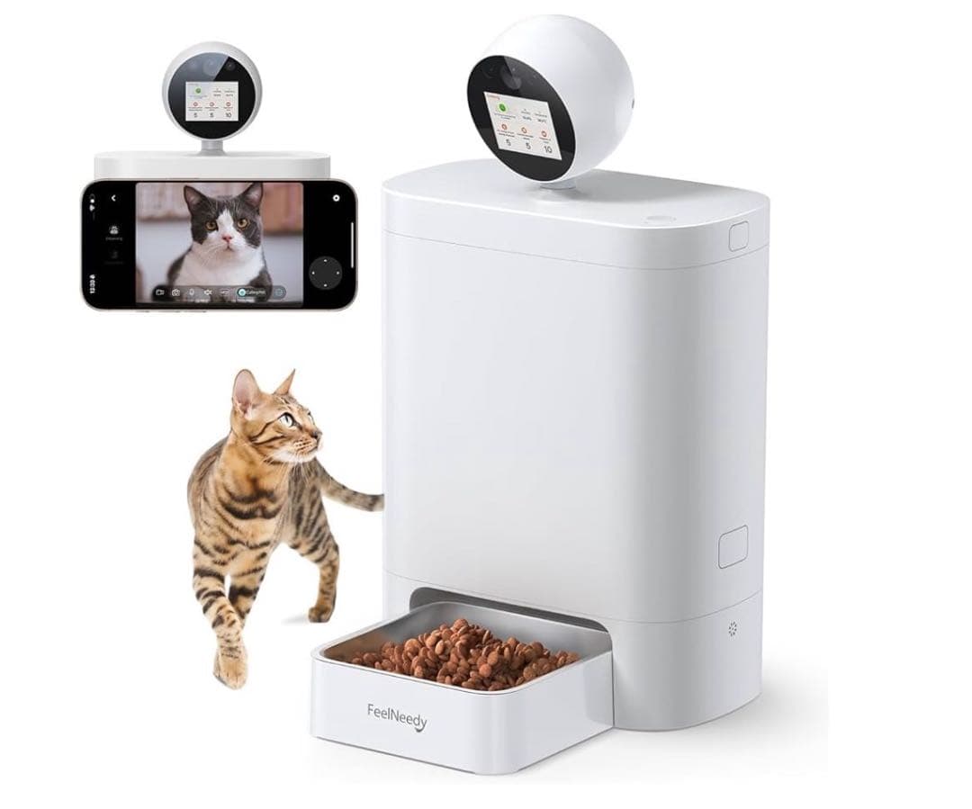 自動給餌器 カメラ付き 猫 WiFi スマホ操作 2K 360°回転 ペット