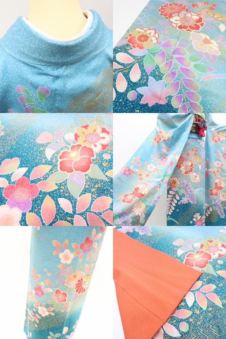 Y2762◇美品 正絹 手縫い仕立て 成人式 振袖 着物