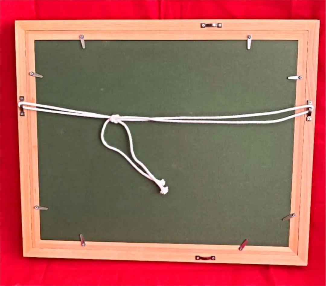 宮内庁御用達　深川製磁　陶額　赤富士