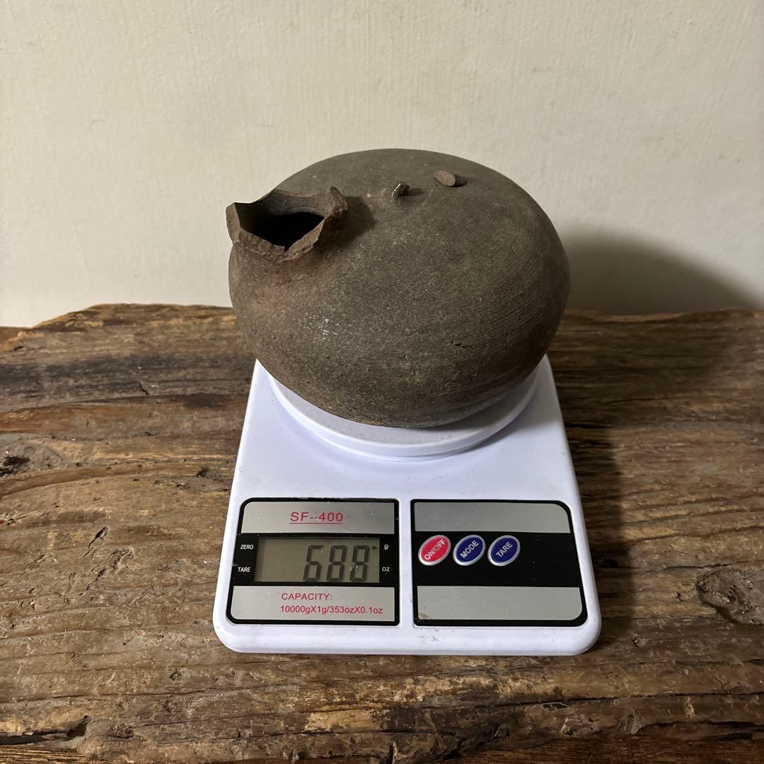 須恵器 平瓶 古美術 残欠骨董　古道具 アンティーク 酒器 花器　土器　検:李朝