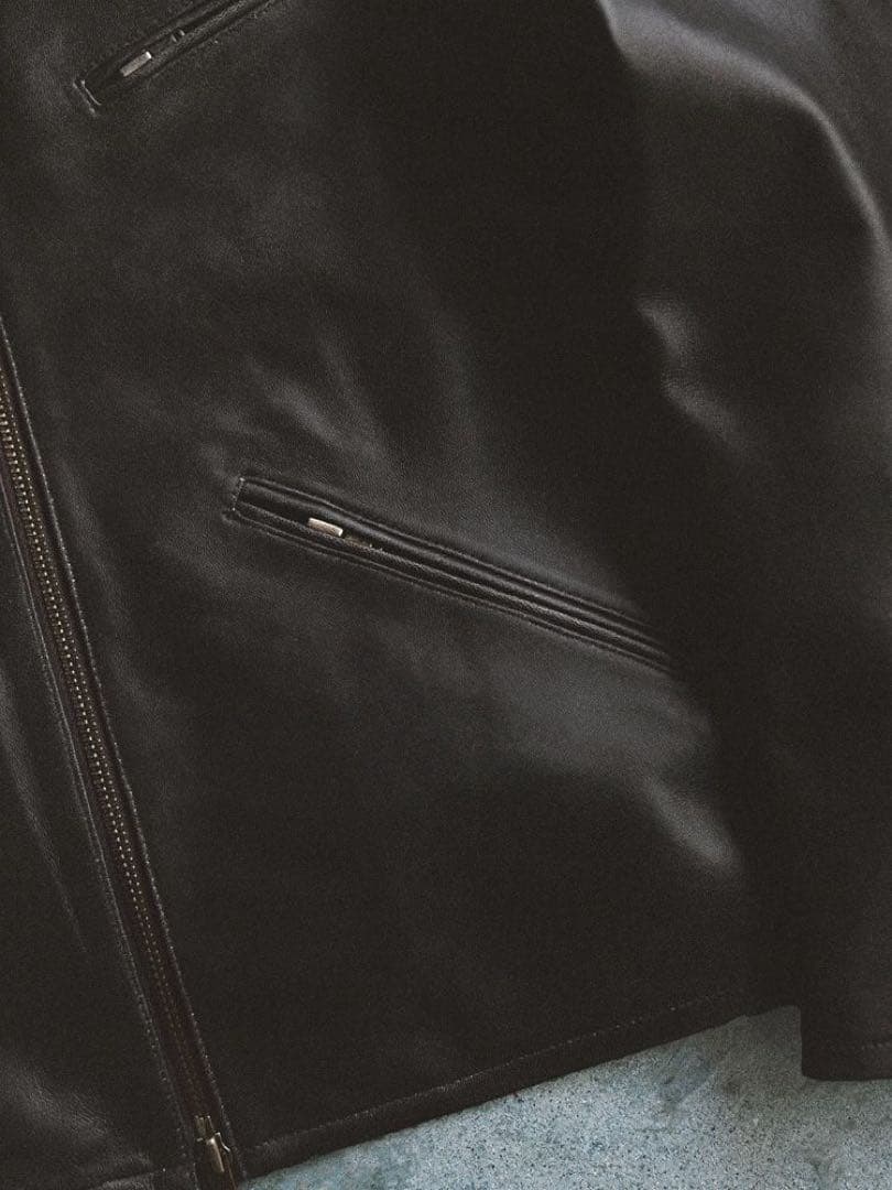 LIDNM VINTAGE WASHED LEATHER ZIP Sサイズ