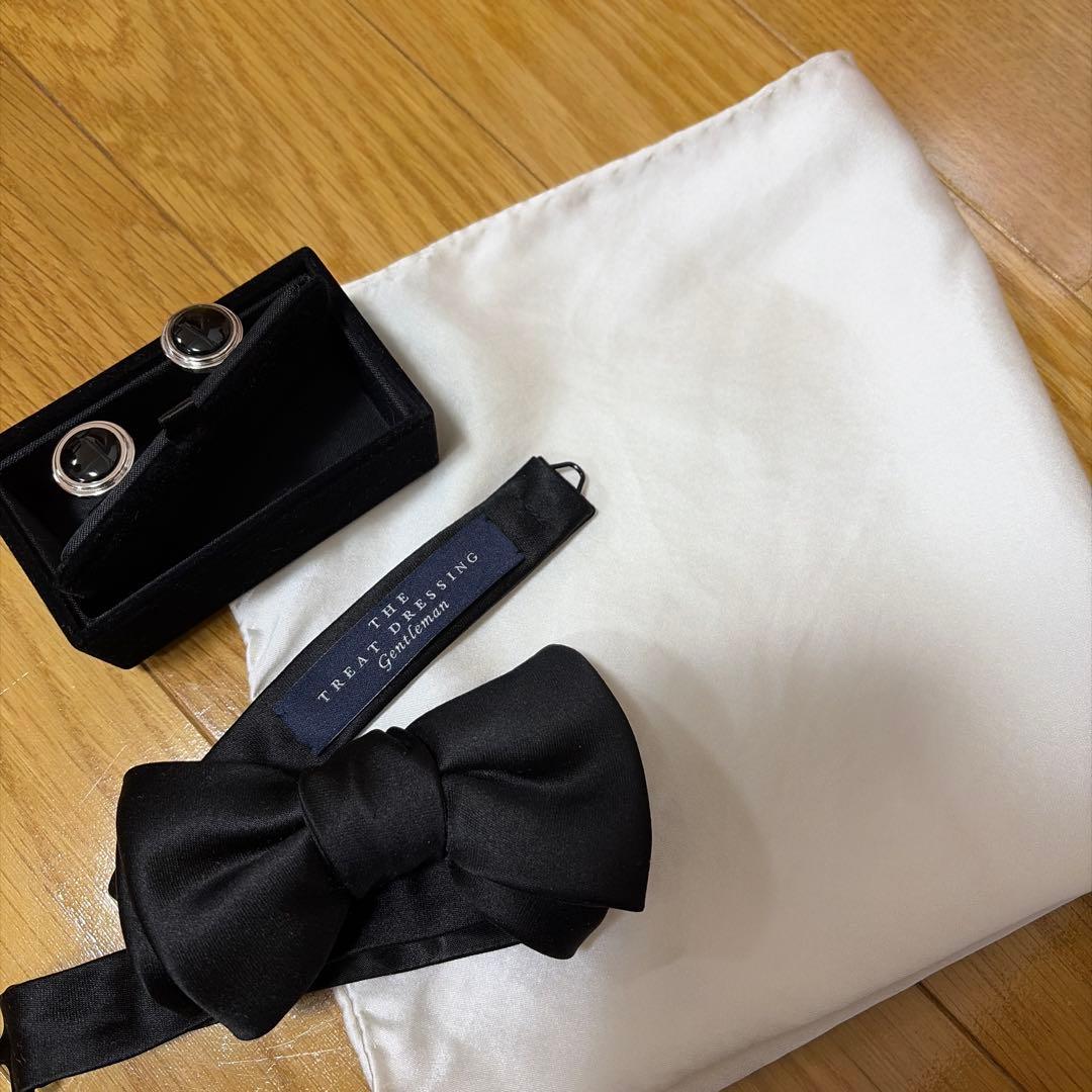 TREAT DRESSING 新郎3点セット　蝶ネクタイ　カフス　チーフ