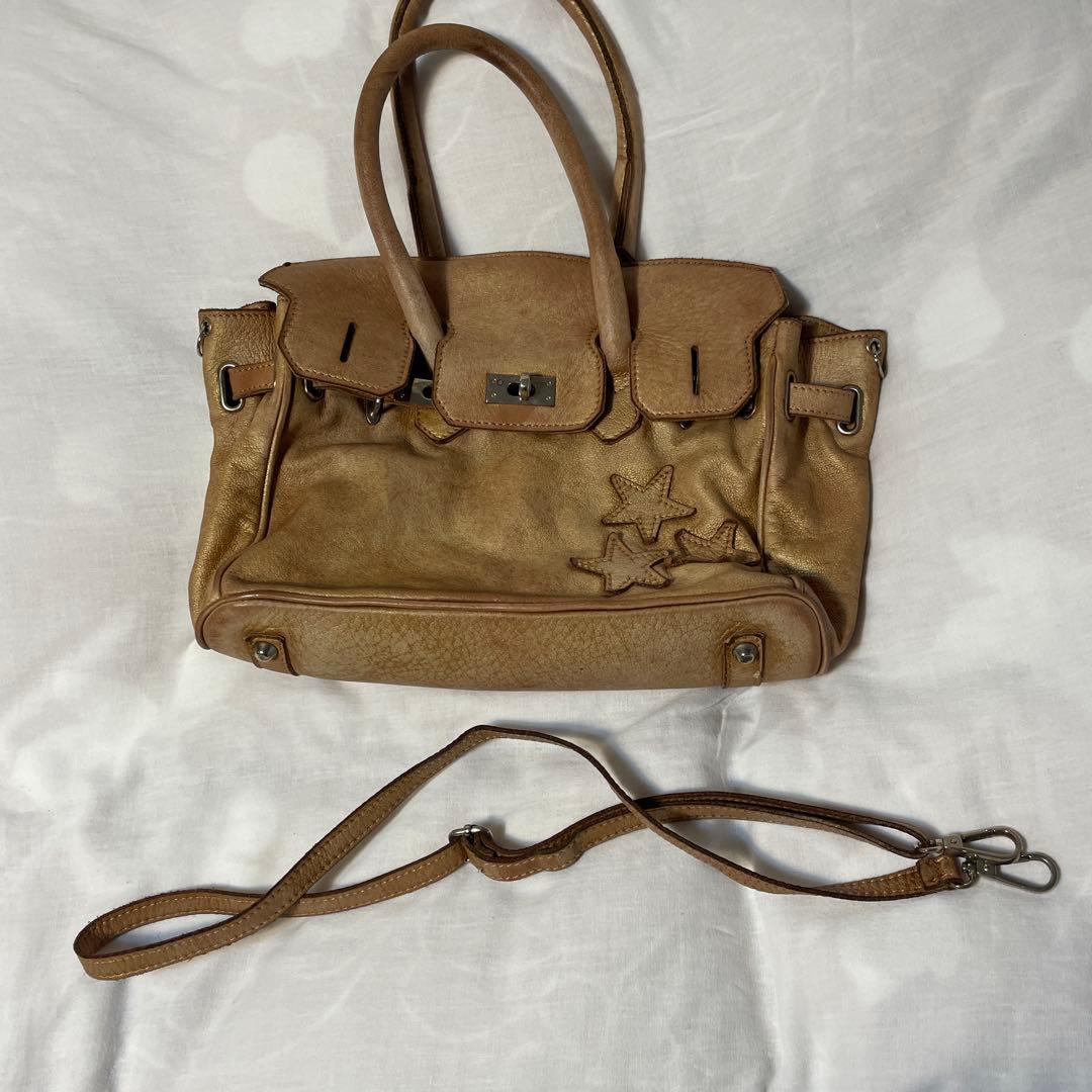 WLG by GIORGIO BRATO ゴールド 星刺繍 ハンドバッグ