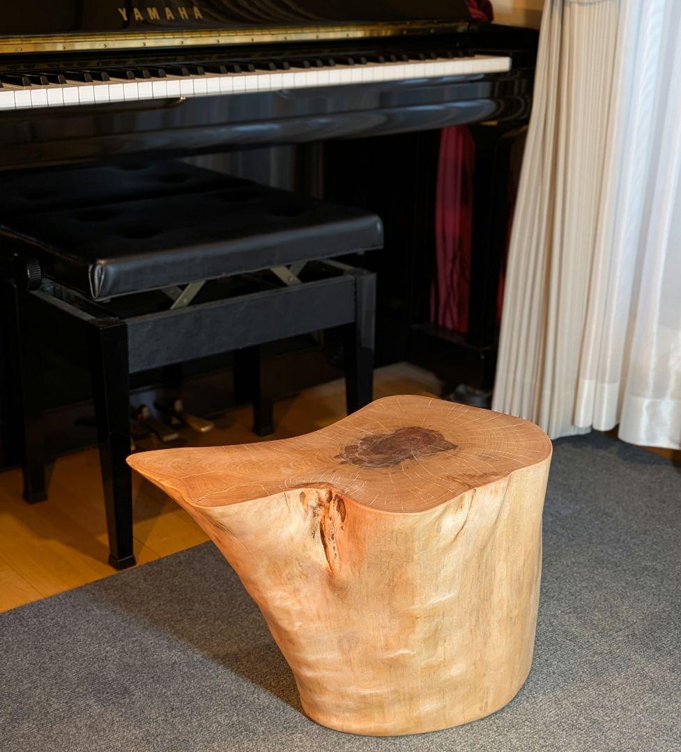 KOHQ　水目桜　天然木　切り株　椅子　スツール　高さ約34.5cm