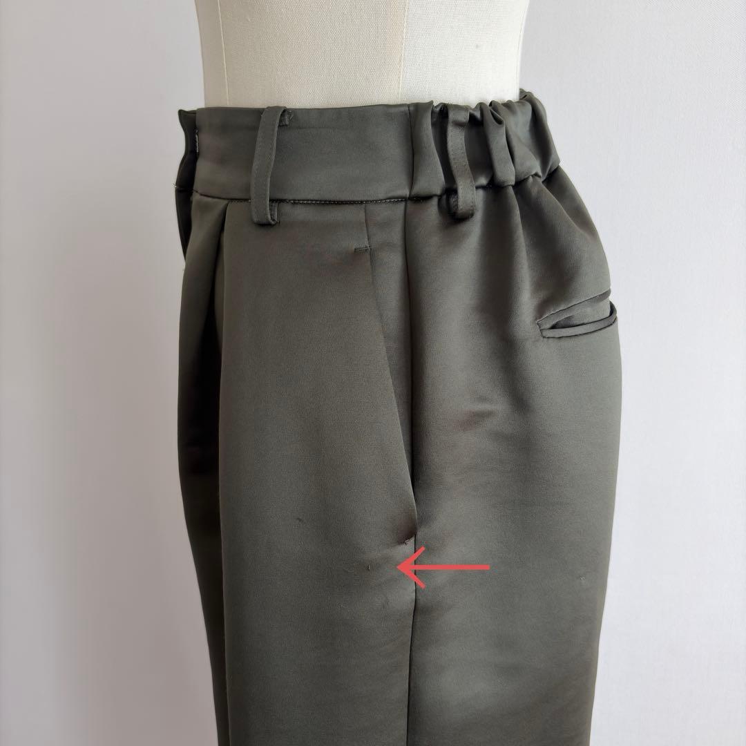 Heve へイヴ サテンフレアガウチョパンツ オリーブ 36