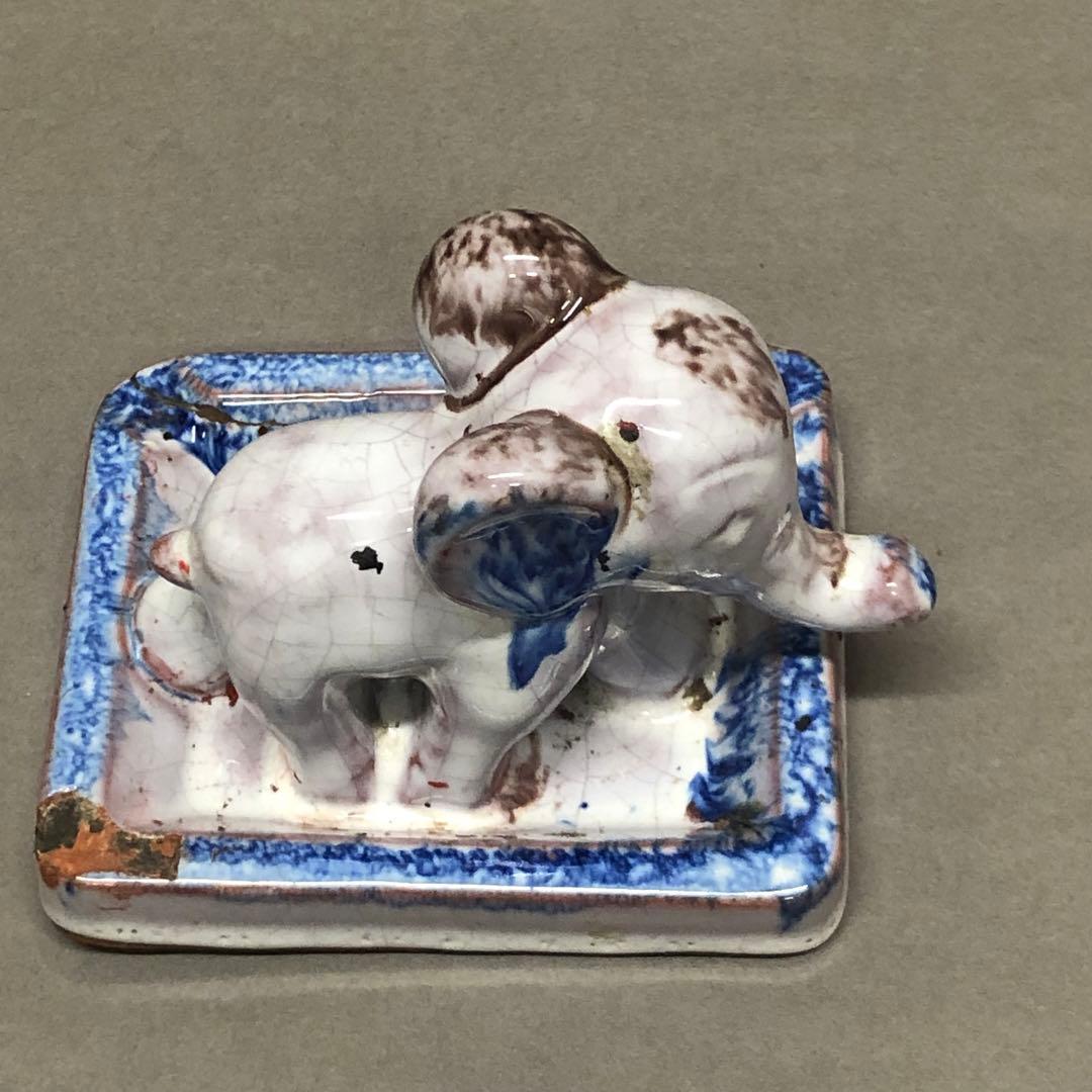 アンティーク　骨董　陶器の象