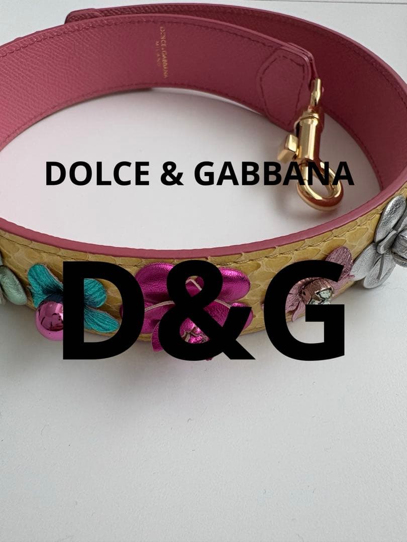 【未使用品】黄　DOLCE & GABBANA バック牛革ショルダーストラップ