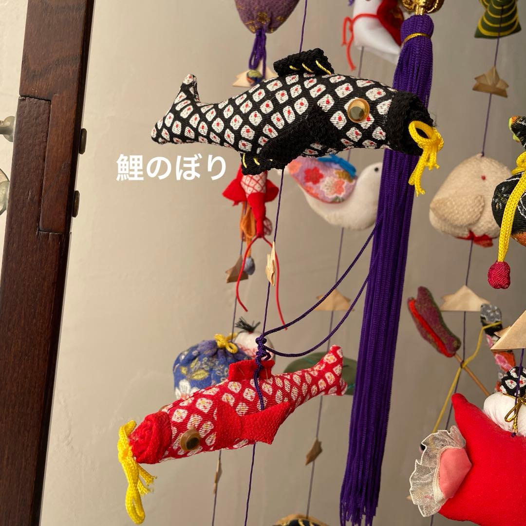 木製　吊り下げスタンド付き　ちりめん細工　吊るし雛　端午の節句　子どもの日