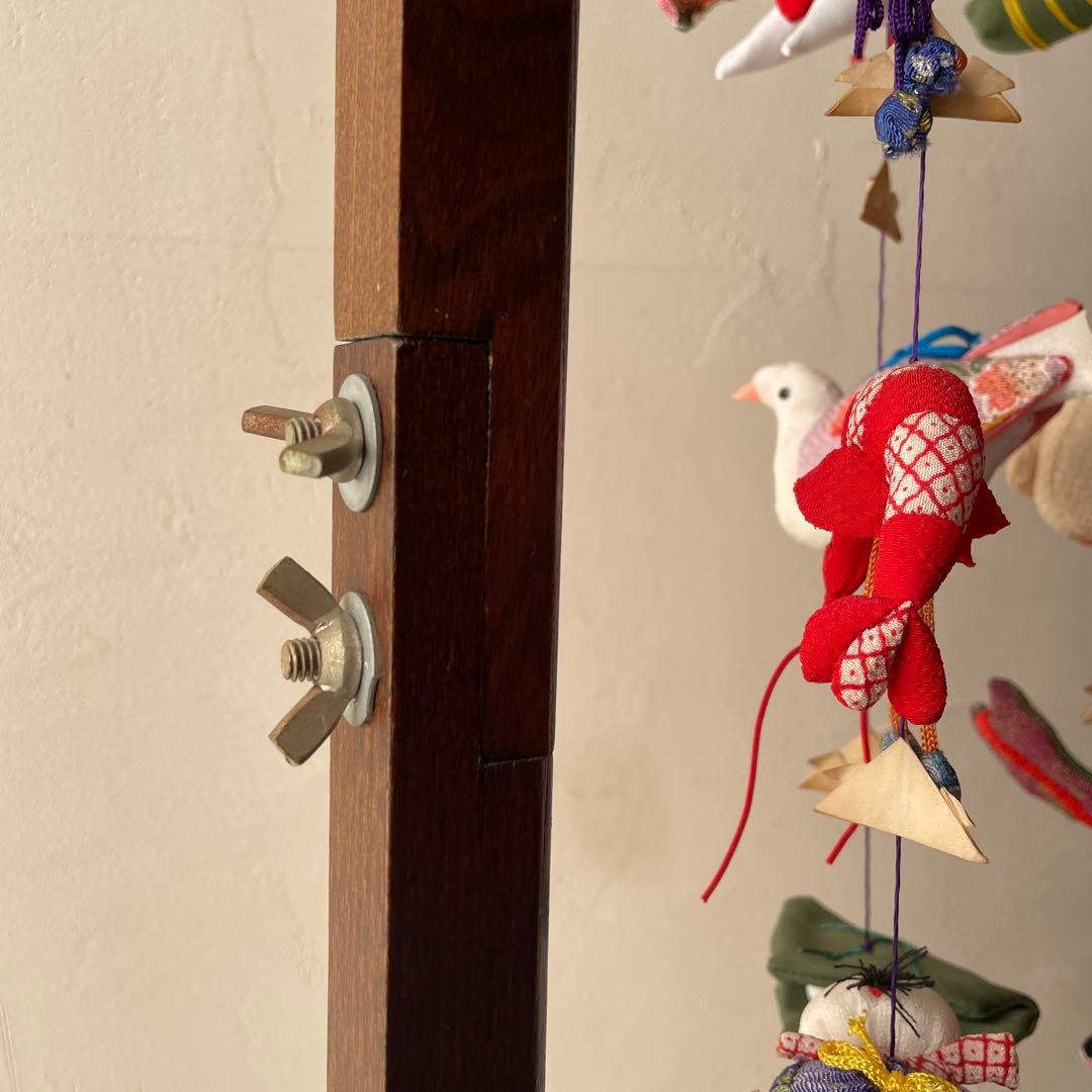 木製　吊り下げスタンド付き　ちりめん細工　吊るし雛　端午の節句　子どもの日