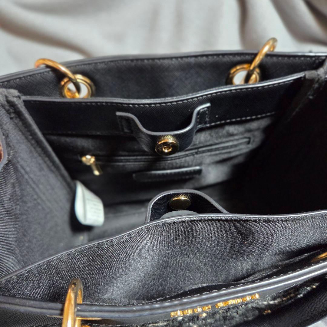 RoséMuse Tweed quilting tote S black