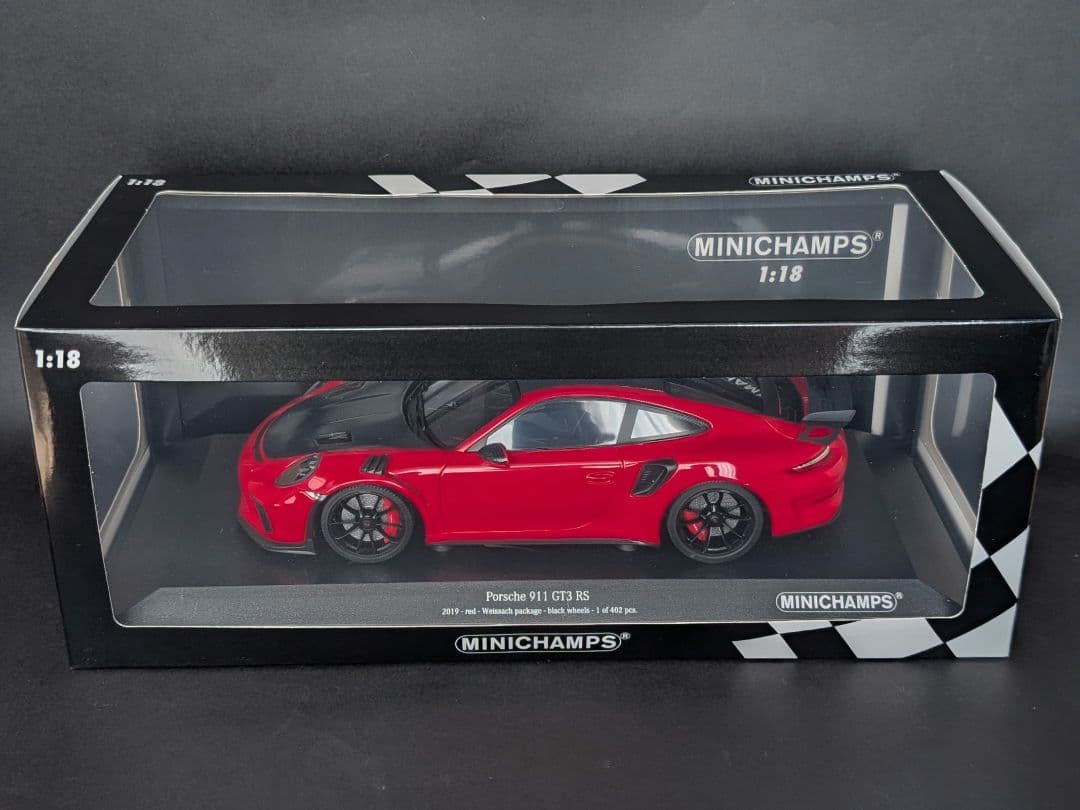 ミニチャンプス 1/18 ポルシェ 911 GT3 RS 2019 レッド