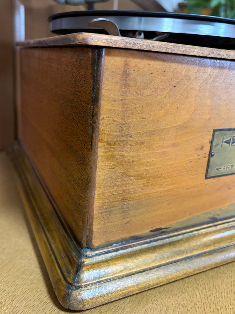 骨董品 蓄音機 木製 大型ホーン付 レコード HEART PHONE