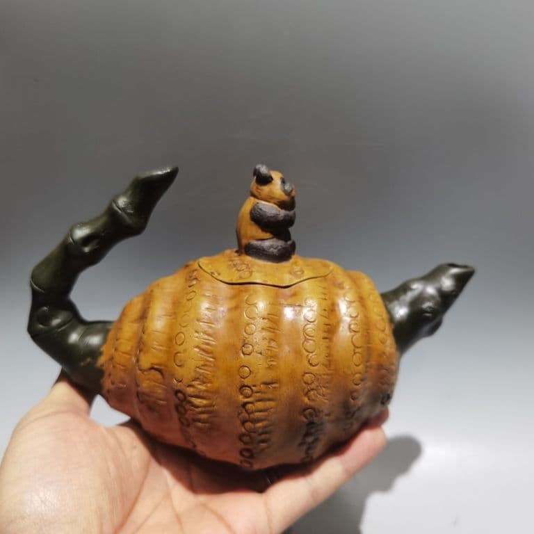 宜興 紫砂壷 パンダ竹の子壺 茶道具 煎茶道具