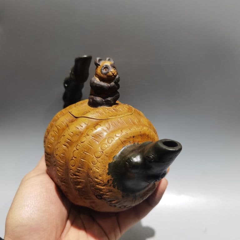 宜興 紫砂壷 パンダ竹の子壺 茶道具 煎茶道具