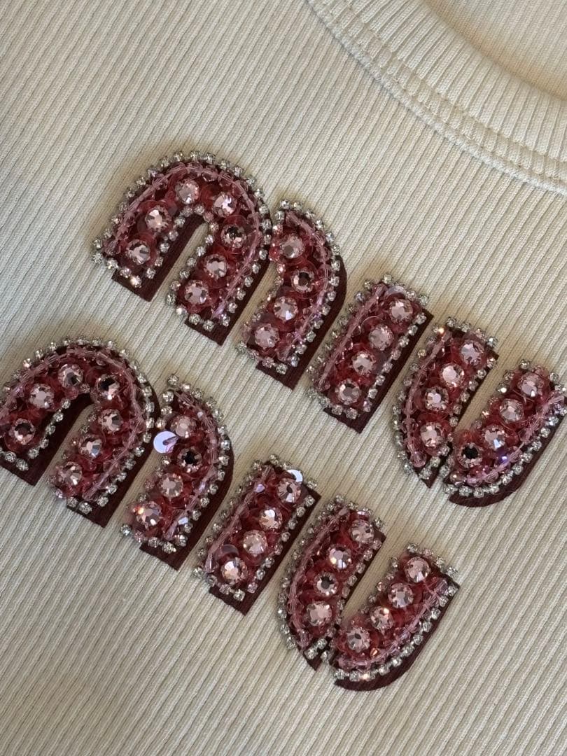 未使用 ミュウミュウ 新作 ラインストーン ロゴ トップス タンクトップ