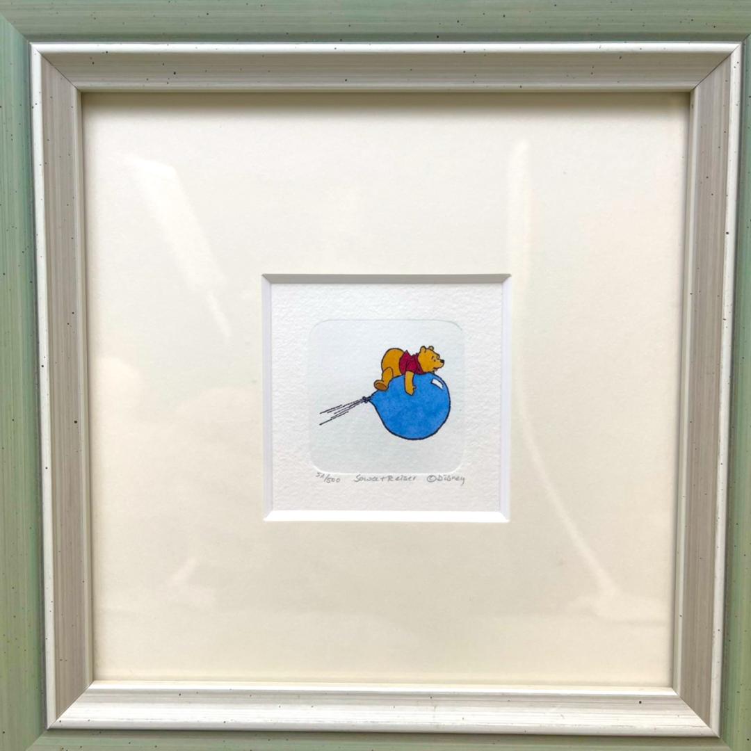 限定500枚★くまのプーさん 風船★エッチング銅版画 リトグラフ