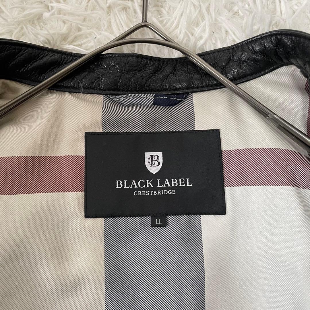 ブラックレーベルクレストブリッジ シングルライダース ジャケット 黒 LL
