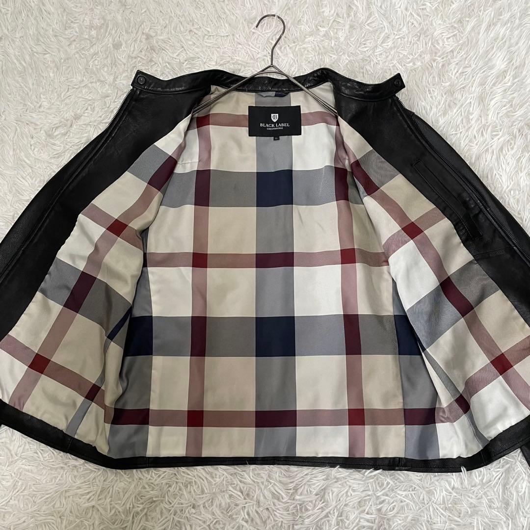 ブラックレーベルクレストブリッジ シングルライダース ジャケット 黒 LL