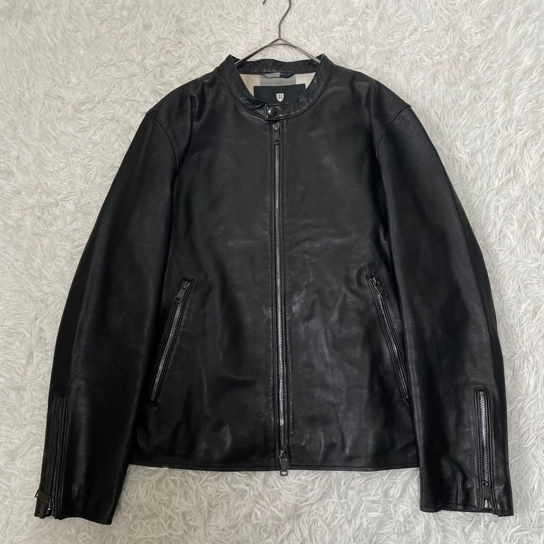 ブラックレーベルクレストブリッジ シングルライダース ジャケット 黒 LL