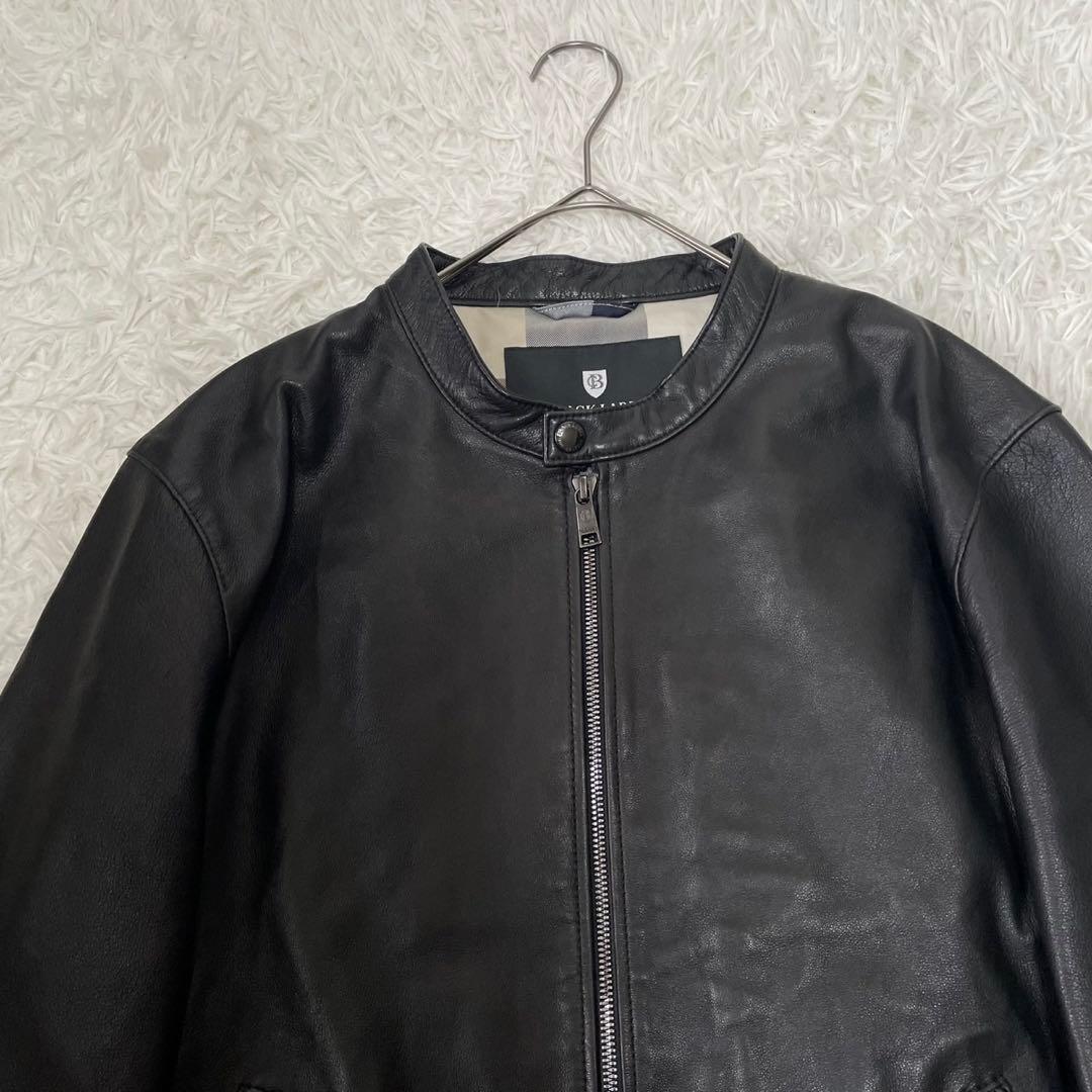 ブラックレーベルクレストブリッジ シングルライダース ジャケット 黒 LL