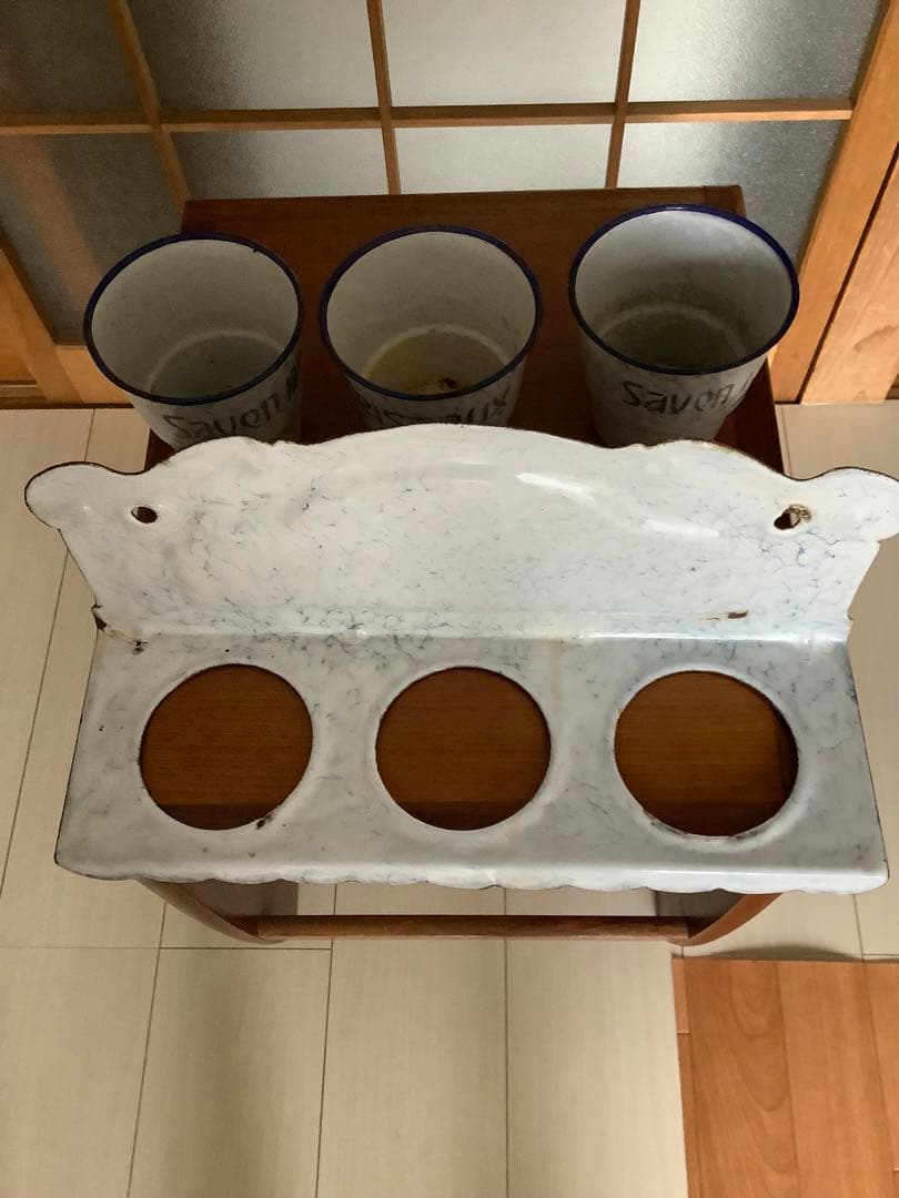 フランス　アンティーク　ホーロー　サボンラック