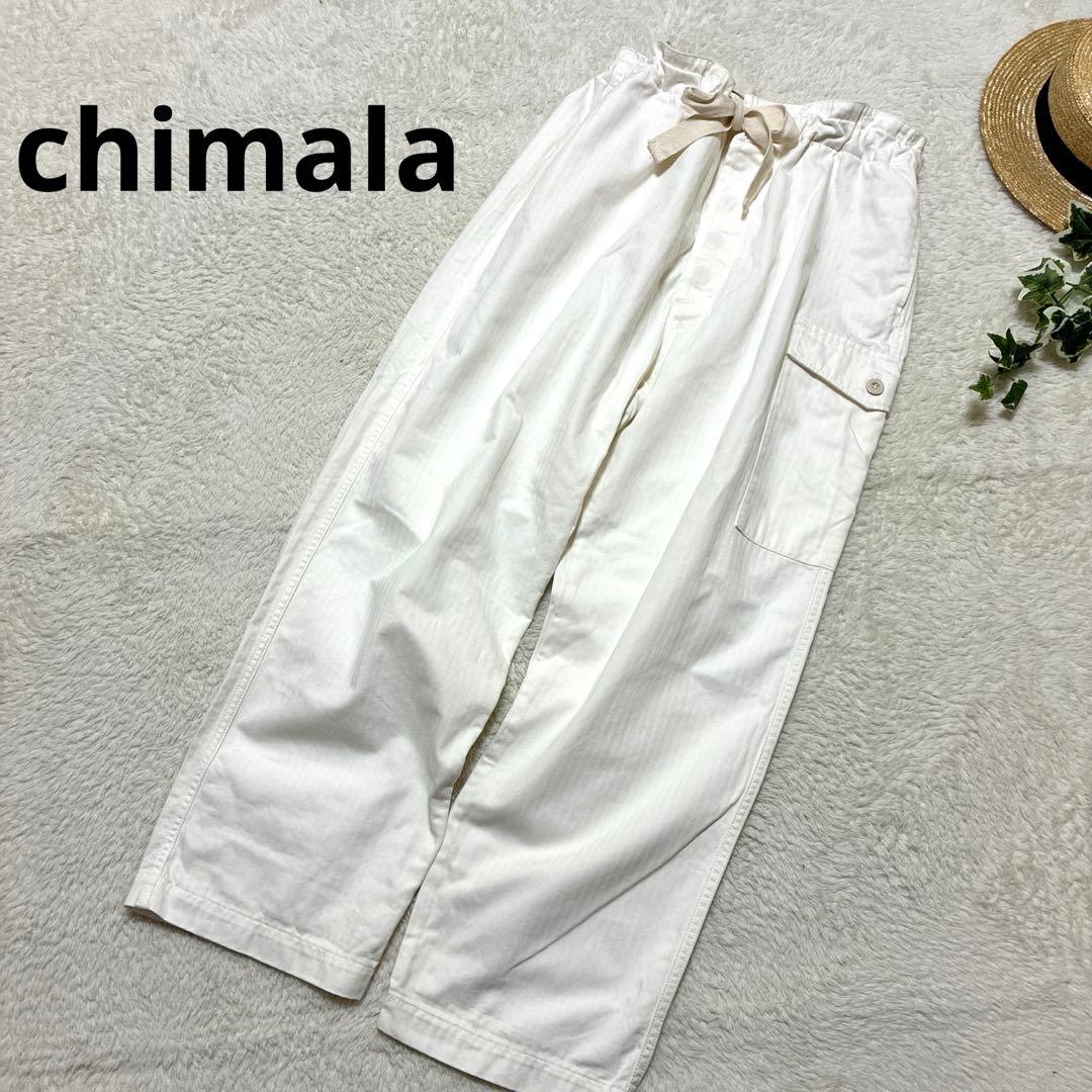 chimala チマラ　ヘリンボーン　カーゴパンツ　Mサイズ　オフホワイト