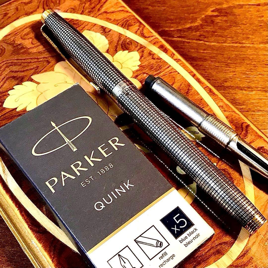 ☆美しいパーカースターリング シルバー18金☆カートリッジ5本➕コンバータ付