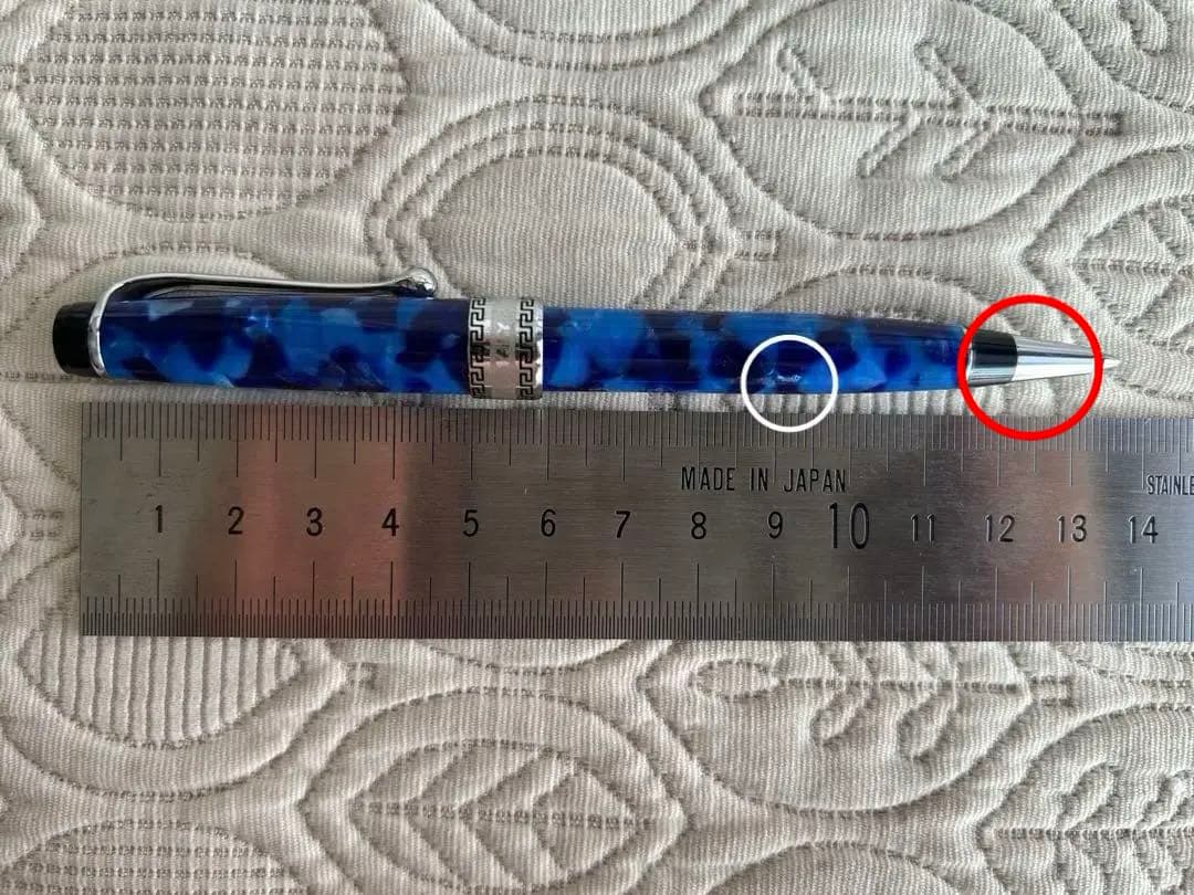 aurora アウロラ　オプティマ　ブルー　青いマーブル模様 ボールペン