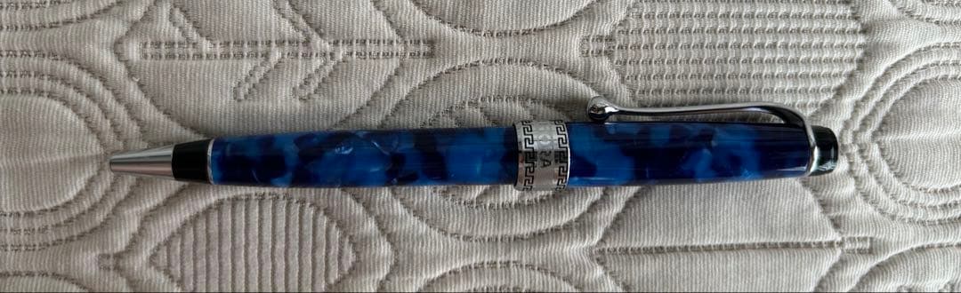 aurora アウロラ　オプティマ　ブルー　青いマーブル模様 ボールペン
