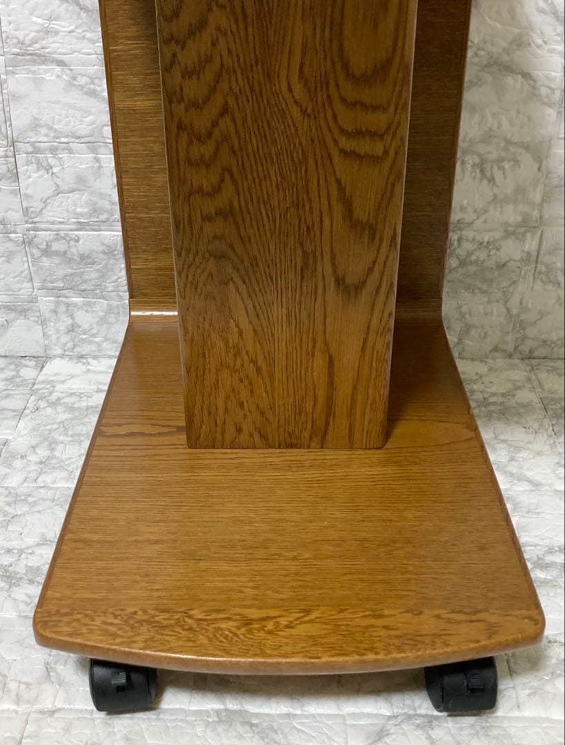 【美品】浜本工芸 サイドテーブル 飾り棚　ローテーブル　天然無垢 オーク材