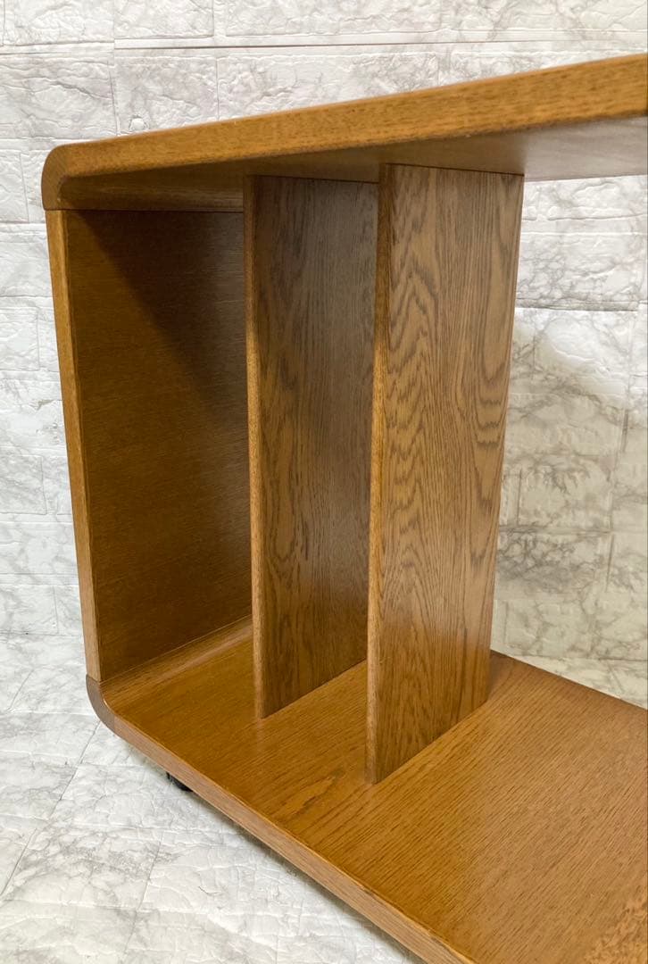 【美品】浜本工芸 サイドテーブル 飾り棚　ローテーブル　天然無垢 オーク材