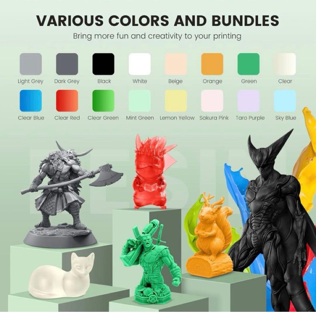 SUNLU 光造形 3D プリンター レジン1kgx6個 合計6キロ 黒