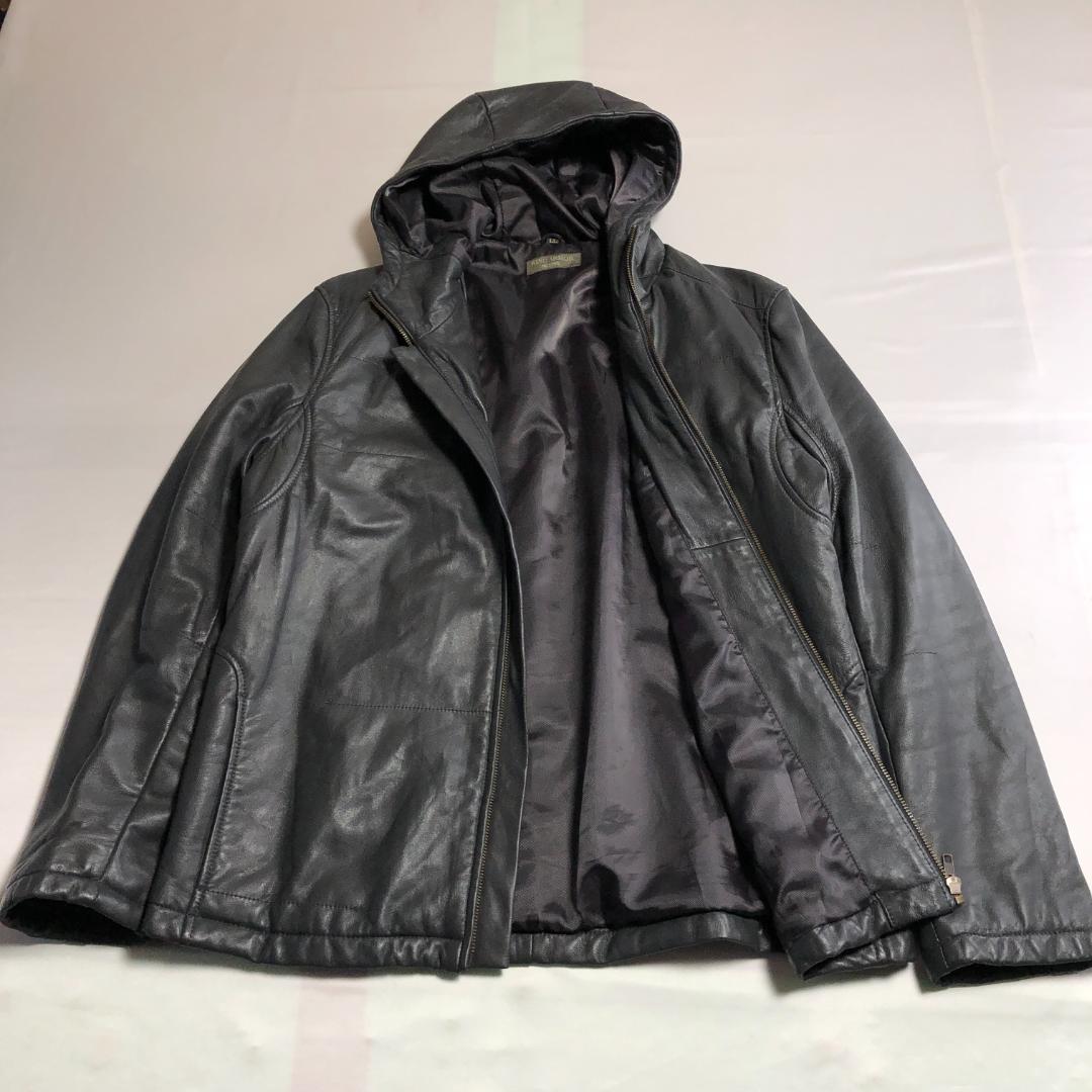 XL 美品　中綿　ウィンドアーマー　レザーパーカー　シングル　レザージャケット