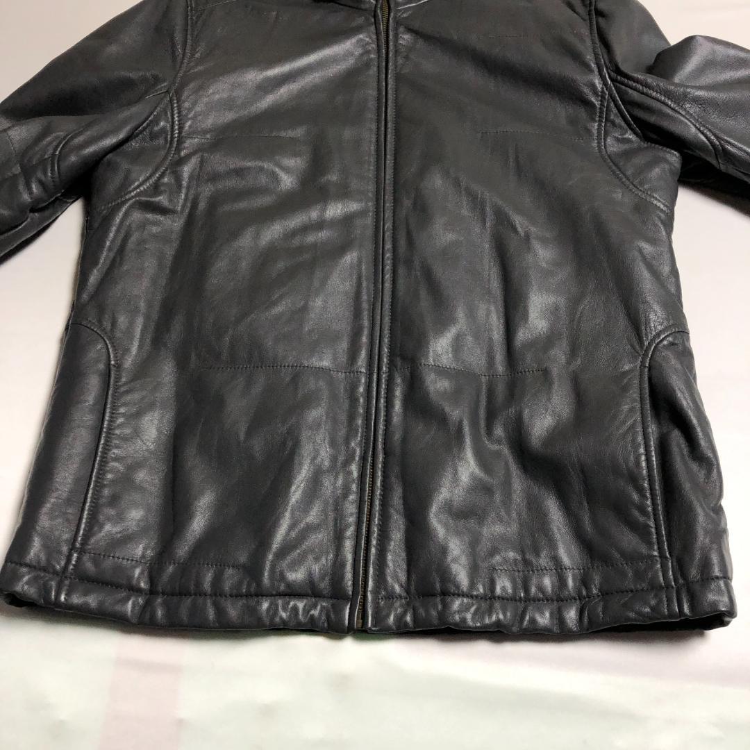 XL 美品　中綿　ウィンドアーマー　レザーパーカー　シングル　レザージャケット