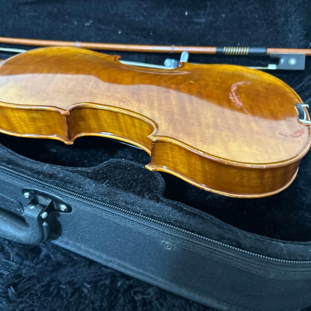 高級 ノーラベル バイオリン 1/4サイズ 弦楽器 虎杢 木目 ケース 弓付属