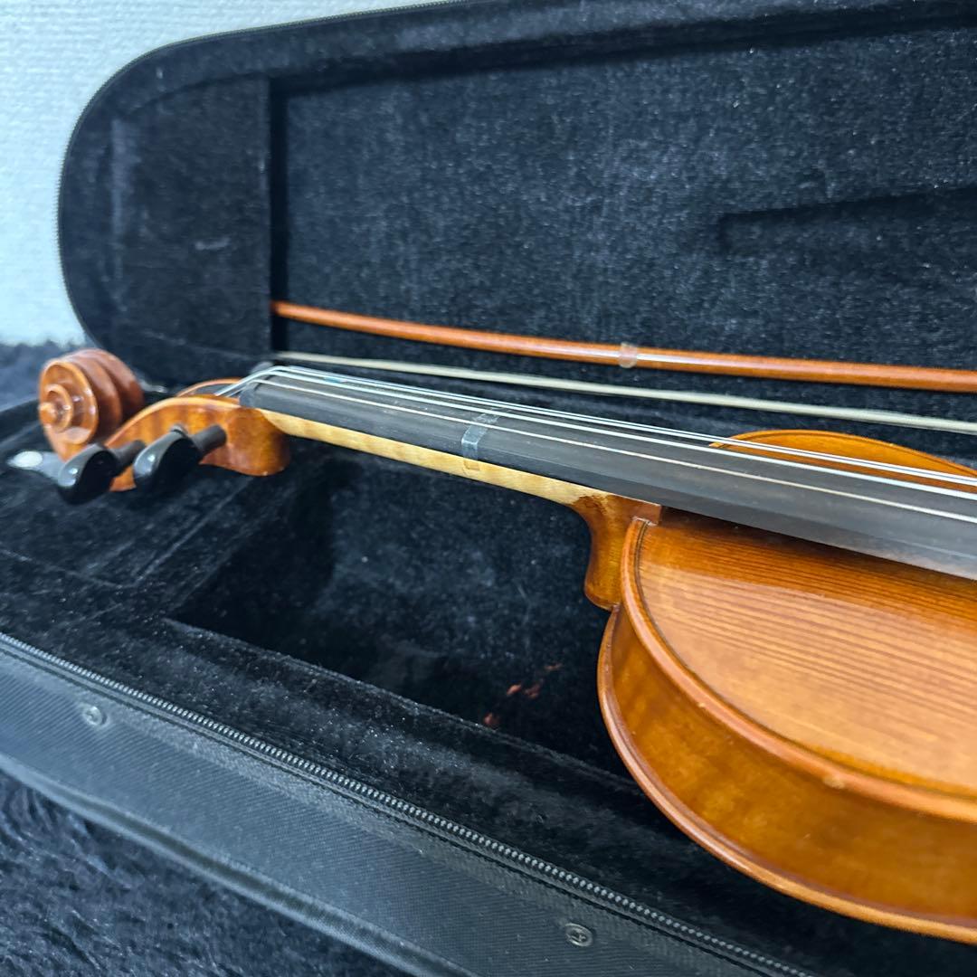 高級 ノーラベル バイオリン 1/4サイズ 弦楽器 虎杢 木目 ケース 弓付属