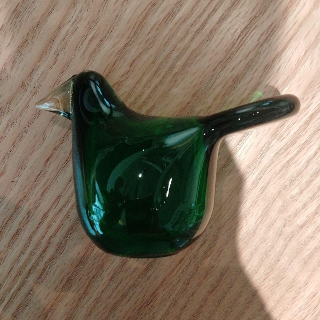 緑色ガラス製鳥型オブジェ 951/1000