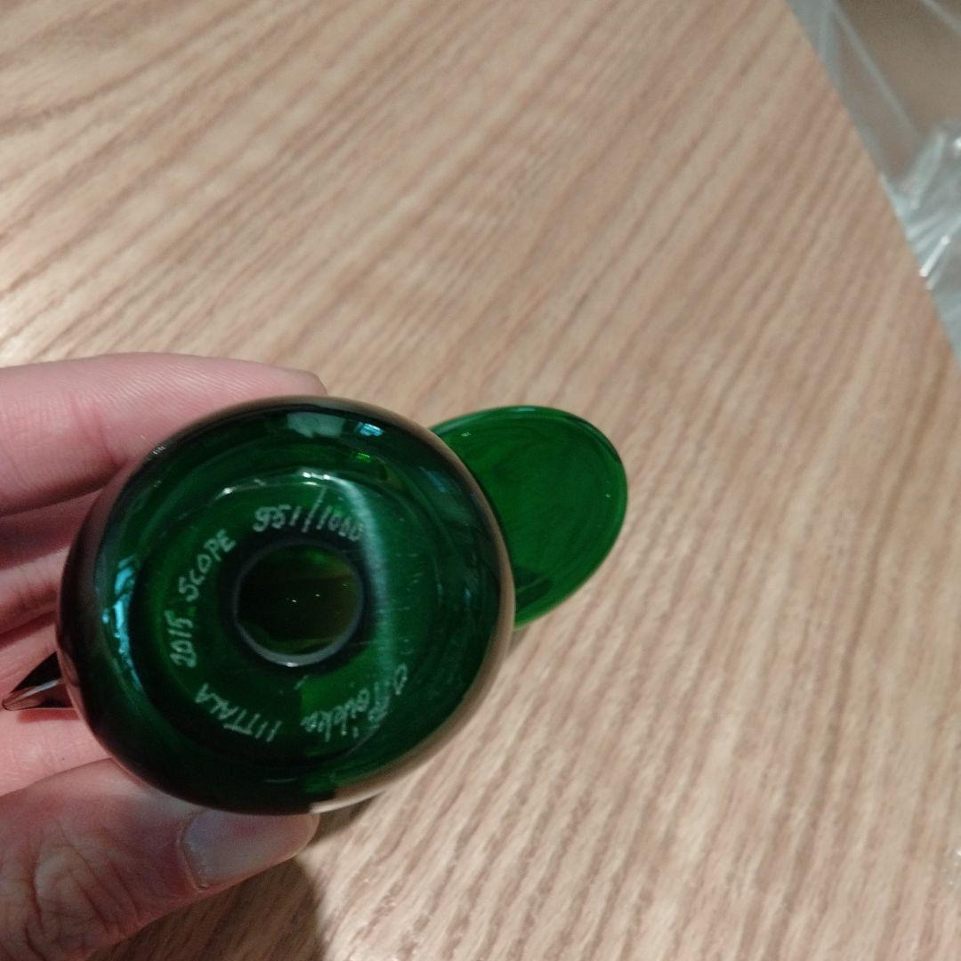 緑色ガラス製鳥型オブジェ 951/1000