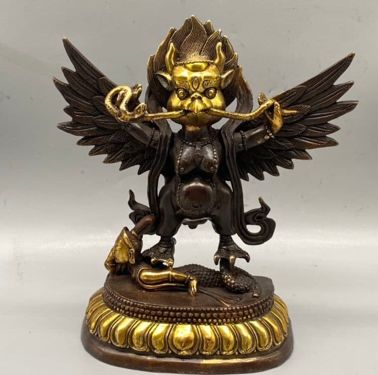 銅器 仏像 蔵伝金翅大鵬鳥銅像 鎮宅辟邪 開運風水 招財 置物 工芸品 装飾品