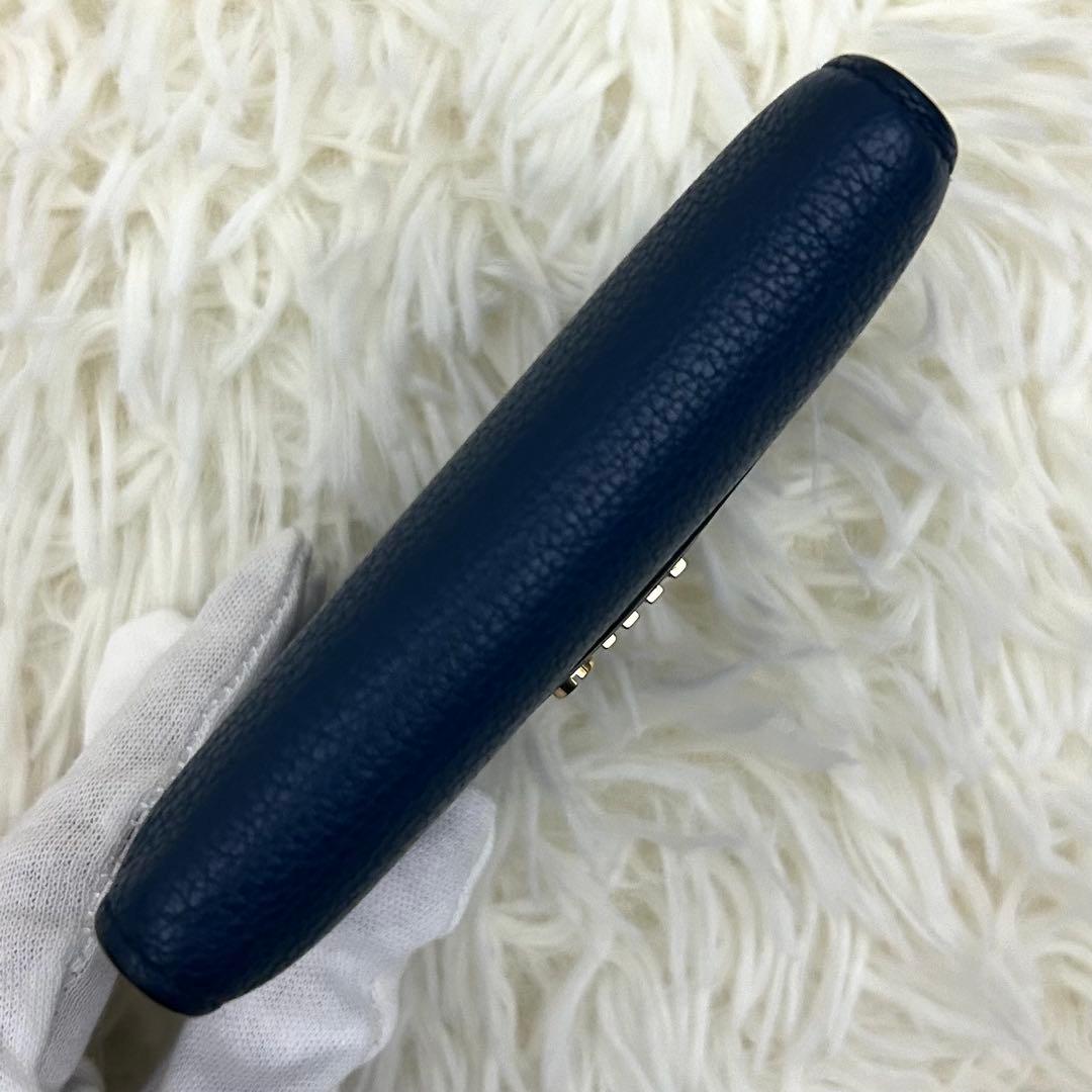 【美品】ICチップ内蔵 MIU MIU ミュウミュウ 三つ折り財布 ブルー系