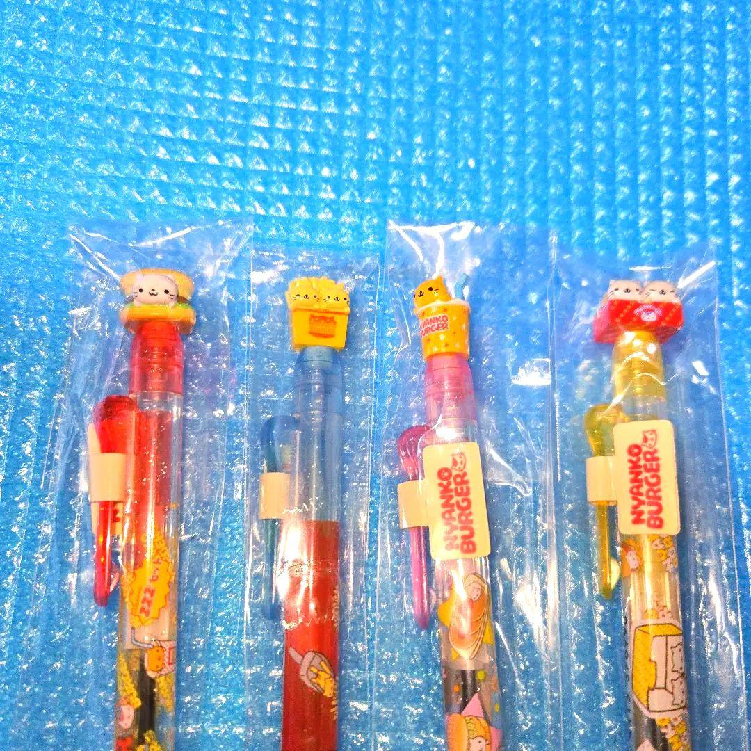 新品☆にゃんにゃんにゃんこ バーガー カフェ ボールペン ⑧点セット