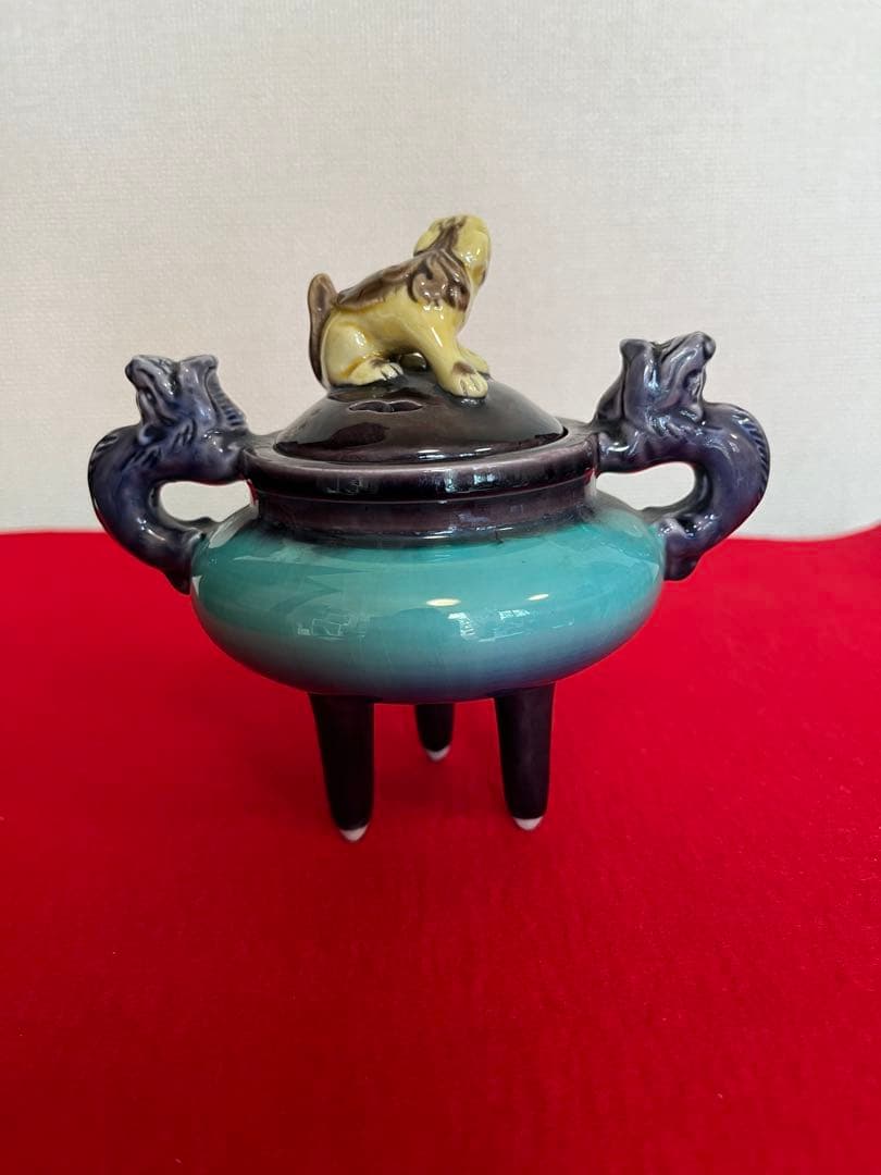【特価】人間国宝 三代 徳田八十吉(正彦銘) 彩釉 香炉 管理T273